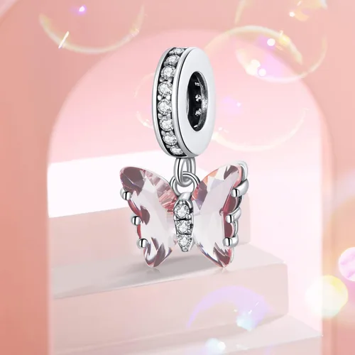 Vista 2 de MUNDELL Auténtica plata de ley 925 con colgante de sol, mariposa, corazón, luna, loto y circonita cúbica brillante para pulsera o brazalete original