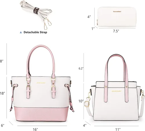 Vista 5 de Montana West Juego de 3 monederos para mujer, bolso de mano y cartera, bolsos de hombro