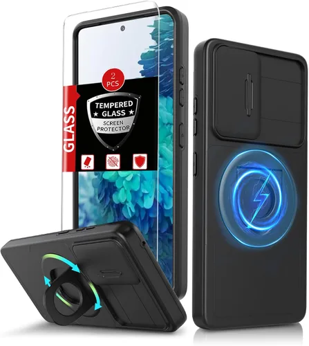 Vista 38 de Funda para Samsung Galaxy S21 FE con 2 protectores de pantalla de vidrio templado, funda con función atril para Samsung Galaxy S21FE con cubierta