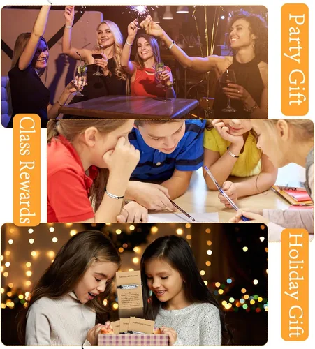 Vista 7 de Nosiny Regalos inspiradores de Navidad para mujeres y hombres con sobres de tarjetas de regalo, pulseras inspiradoras grabadas, pulseras