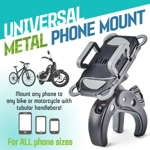 Vista 2 de Crowfoot Soporte para teléfono para bicicleta y motocicleta, Soporte de metal resistente.
