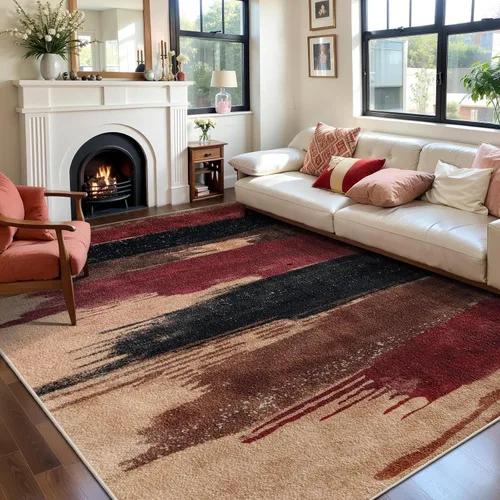 Vista 8 de Ciicool Alfombra moderna abstracta de 2 x 3 pulgadas, lavable, pequeña, antideslizante, de pelo bajo, alfombra de entrada plegable para cocina