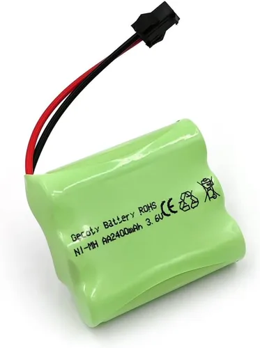 Vista 4 de Batería recargable NiMH AA de 3.6V 2400mAh con enchufe SM y cable de carga USB, batería RC de repuesto para coche RC, barco RC, juguetes de robot RC