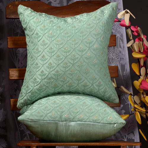 Vista 19 de Fundas de cojín decorativas azules pequeñas de 12 x 12 pulgadas, fundas de almohada bordadas con lentejuelas para sofá cama, paquete de 2 fundas