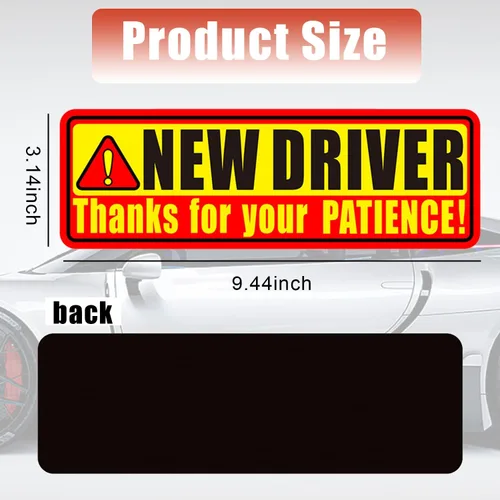 Vista 2 de Adhesivo para ventana de automóvil, 3 unidades, sin adhesivo magnético ni calcomanía, letreros de seguridad extraíbles para el conductor