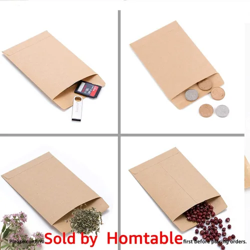 Vista 5 de Paquete de 200 sobres pequeños para monedas, sobres autoadhesivos de papel kraft para semillas, mini partes, artículos pequeños, paquetes