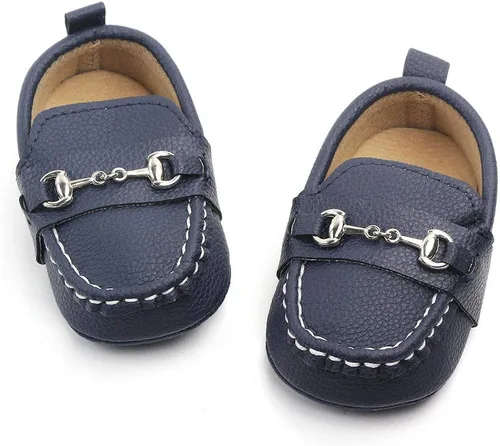 Vista 3 de QIETION Mocasines para bebés y niñas, bonitos zapatos de cuna para recién nacidos, tenis de poliuretano precaminante, perfectos para bautizogateoboda