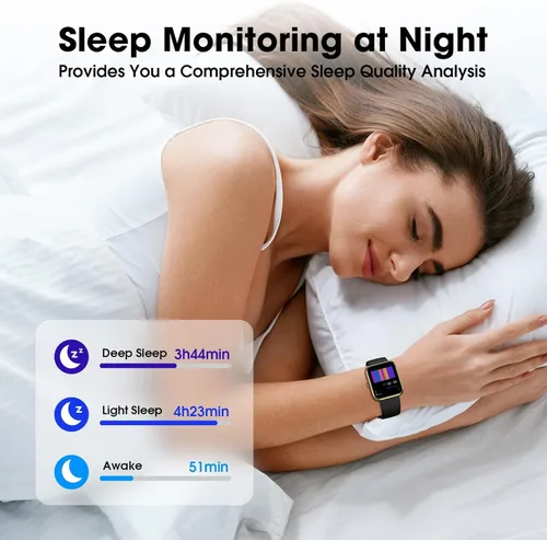 Vista 5 de LIVIKEY Smart Watch, Fitness Tracker with Heart Rate Monitor, Blood Oxygen, Sleep Tracking, 41mm Smartwatch Waterproof with Pedometer for Women Men