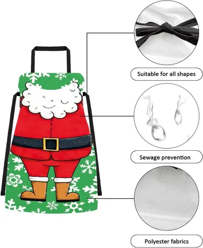 Vista 47 de Dreaweet Delantal de cocina unisex con cuello ajustable de Navidad