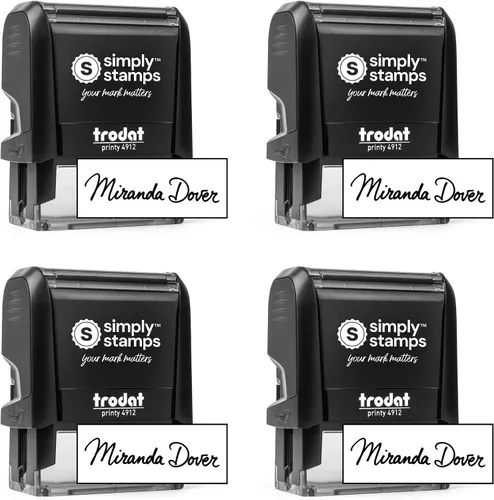 Vista 18 de Sello de firma personalizada - Insignia personalizada - Autoentintado - ¡Tu elección de 7 colores de tinta! (1, Grande)