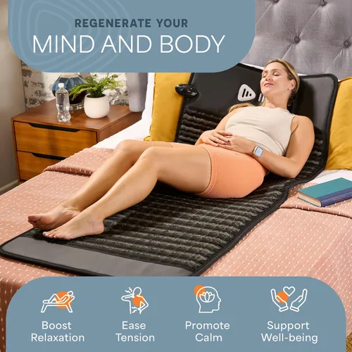 Vista 2 de Lifepro Alfombrilla térmica portátil de infrarrojos lejanos - Alfombrilla con almohadillas térmicas de infrarrojos lejanos - Dispositivo de terapia