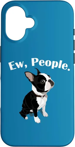 Vista 32 de Funny Mens Womens Kids Cartoon Ew People Bostie Dog Lover Case for iPhone 17