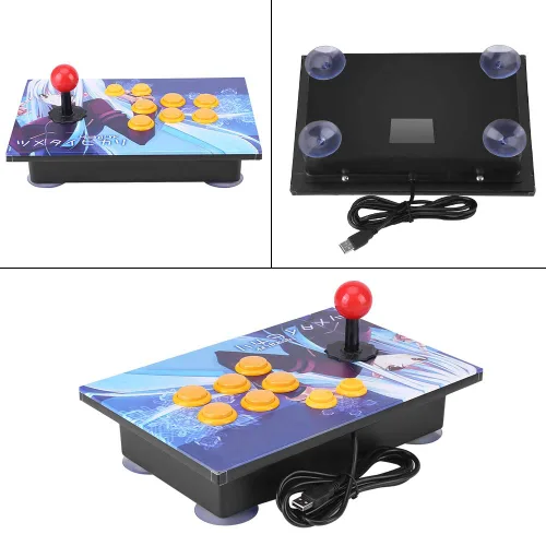Vista 7 de Tnfeeon Controlador de juegos de PC, joystick de arcade, joystick de juego de arcade, controlador de juego USB, superficie oblicua para computadora