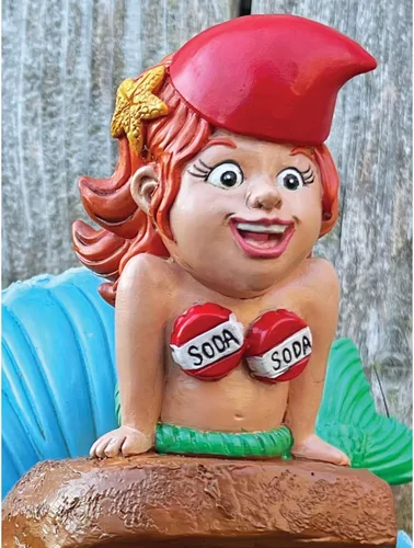 Vista 6 de BigMouth Inc Little Mer-gnome - Estatua de gnomo de jardín, divertida figura para césped y patio al aire libre, decoración de escultura de regalo