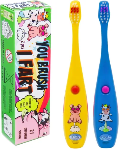 Vista 8 de Lily's Home Cepillo de dientes divertido para niños, cerdas suaves, temporizador de cepillado eléctrico de minutos, premio de dentista lindo niño