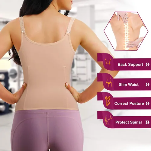 Vista 5 de REYEOGO Entrenador de cintura para mujer, chaleco de control de abdomen posparto, faja deportiva moldeadora de cintura