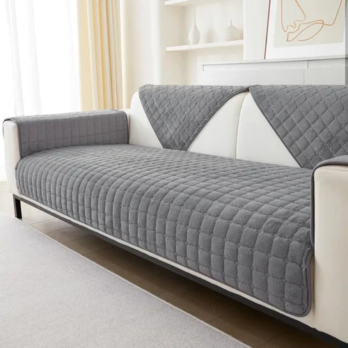 Vista 3 de JIAN YA NA Funda para Sofá Seccional, Divertida Funda de Chenilla Difusa para Sofá, Protector de Muebles Antideslizante para Mascotas y Niños, Sofá