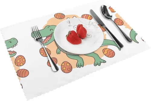 Vista 10 de Rectangular Placemats Set of 4, Heat Resistant Cucumber Printed Kitchen Dining Table Mats