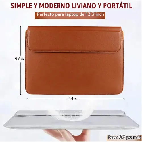 Vista 7 de Funda magnética de piel sintética impermeable 3 en 1 para MacBook Air Pro Tablet HP Microsoft Envy Huawei Lenovo Surface Portable Protector Bag