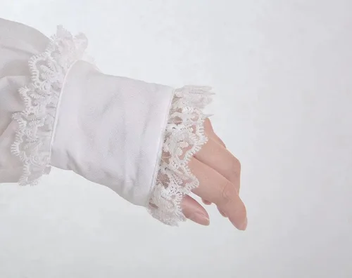 Vista 5 de Blusa victoriana para mujer, estilo gótico, Lolita, renacentista, vintage, manga larga, con volantes de loto