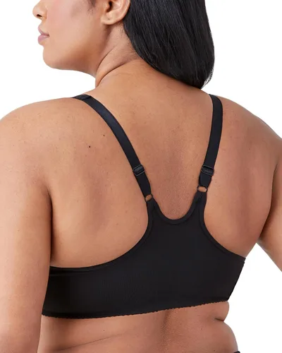 Vista 2 de Wacoal Body By Wacoal - Brasier sin forro con espalda cruzada y cierre frontal para mujer Negro
