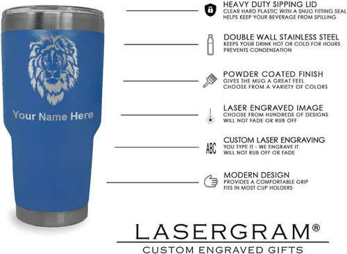 Vista 114 de LaserGram Vaso aislado al vacío de 20 onzas, notas musicales, grabado personalizado incluido (negro)