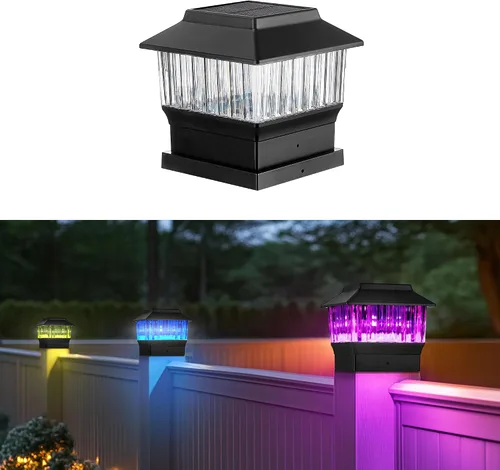Vista 20 de 50 Lumen Luces Solares para Postes, 3 Modos Luces para Deck al Aire Libre, Valla, Tapa de Poste - 4x4 3.5x3.5 4.5x4.5 o 5.5x5.5, Luces LED