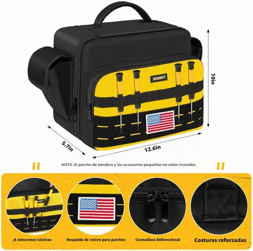 Vista 4 de Bolsa de compresor de aire compatible con el inflador de neumáticos DEWALT 20V Max (DCC020IB), funda de inflador portátil compatible