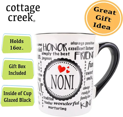 Vista 3 de Cottage Creek Taza de café, taza de café de cerámica Noni de 16 onzas, regalos de cumpleaños para mujeres, abuela, nana, mimi, regalo de anuncio