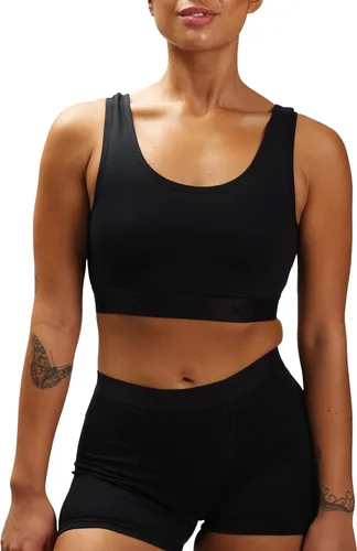 Vista 3 de TomboyX Brasier suave, bralette de algodón con cuello redondo para mujer, sin relleno, de bajo impacto, (XS-6X)