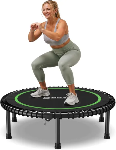 Vista 13 de BCAN 450/550LBS Mini Rebounder Trampoline for Adults, 40"/48" Foldable Fitness Trampoline with Bungees, Quiet & Stable Exercise Trampoline