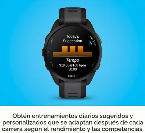 Vista 6 de Garmin Forerunner 165 GPS Running AMOLED Smartwatch 1.693 in Bundle Negro/gris pizarra, 010-02863-20, batería de 11 días, con protección extendida