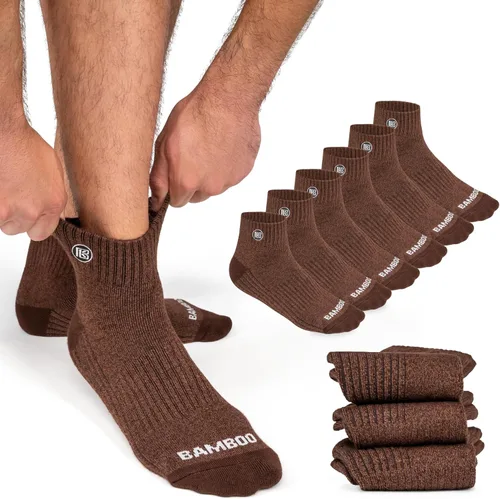 Vista 9 de Calcetines de rayón de bambú premium para hombre, absorben la humedad, control de olor, suela acolchada, calcetines de trabajo transpirables Surtido
