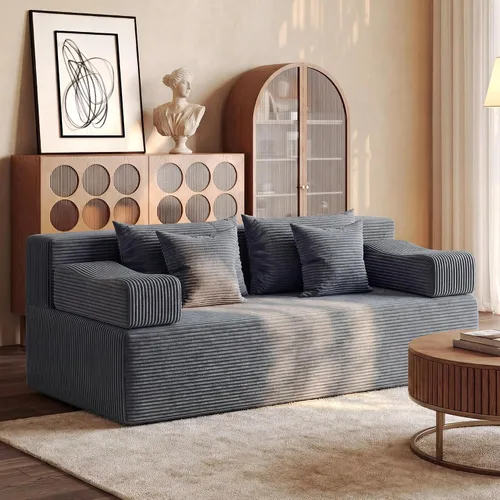 Vista 24 de MONVANE Sofá Seccional Modular de 103'', Sofá Seccional Cloud con Otomana, Sofá Convertible de Chenille en Forma de L con Asiento Profundo, Sofás
