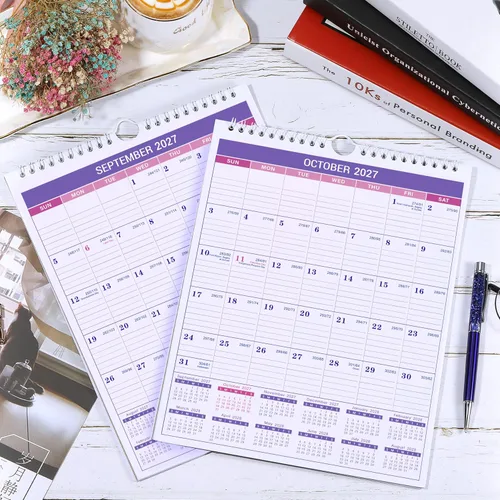 Vista 6 de Calendario de pared 2026, calendario de pared pequeño 2026, enero de 2026 a diciembre de 2026, 8.5 x 11 pulgadas, encuadernación de doble alambre