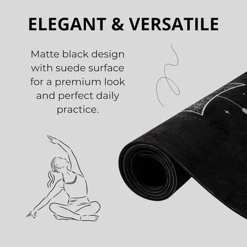 Vista 3 de Tapete de yoga con correa de 5 mm antideslizante de gamuza y TPE - Tapete ecológico para fitness y ejercicio para gimnasio en casa, pilates, yoga