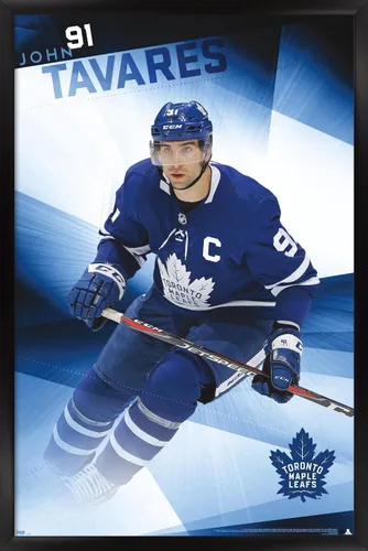 Vista 8 de Trends International NHL Toronto Maple Leafs - Póster de pared de John Tavares 19, 14.725 x 22.375 pulgadas, versión enmarcada de madera de granero