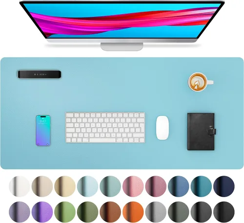 Vista 177 de Aothia - Protector de escritorio de cuero sintético grande, base antideslizante para mouse y superficie para escribir, impermeable, fácil de Agua