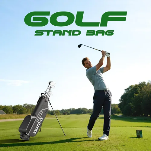 Vista 8 de Bolsa de Golf con Soporte Junior - Bolsa de Golf Juvenil para Edades 6-14, Bolsa de Golf con Soporte Ligera para Niños