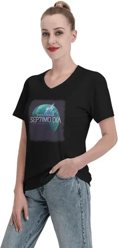 Vista 4 de Soda Stereo Sep7imo Dia Female T Shirt Loose Casual Short Sleeve V-Neck Tee