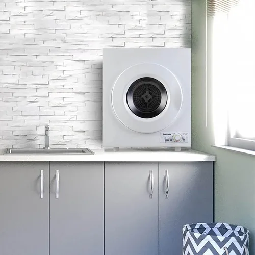 Vista 3 de Secadora eléctrica compacta blanca de 3.5 pies cúbicos