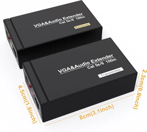 Vista 6 de Jaremite Paquete de 2 extensores VGA a través de Ethernet, 328 pies/100m