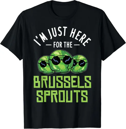 Vista 2 de Camiseta verde saludable de Brussels Sprout Gift Seasoning, Negro, S