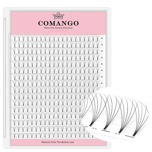 Vista 22 de Extensiones de pestañas de volumen prefabricadas 10D, 0.003 in de grosor, rizo C/D, 0.472 in, tallo corto, extensiones de pestañas de volumen