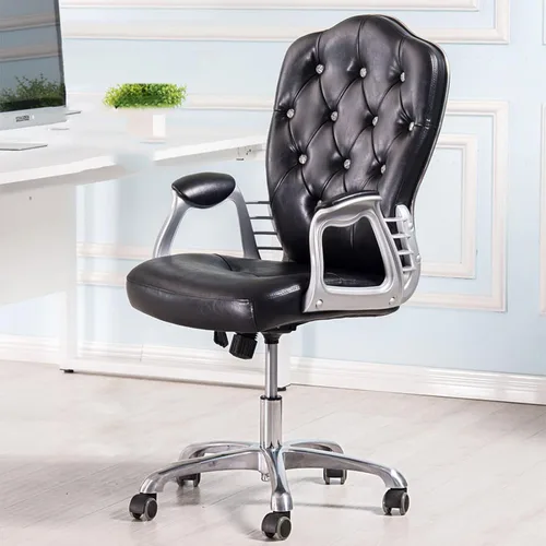 Vista 13 de QQXX Silla de oficina en casa, silla ergonómica de escritorio, silla de computadora con soporte lumbar, reposabrazos, silla ejecutiva giratoria