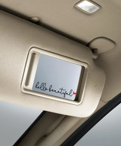 Vista 5 de RACOONA Calcomanía para espejo retrovisor, calcomanía Hello Beautiful, accesorios de automóvil, calcomanía para espejo retrovisor (negro y rojo)