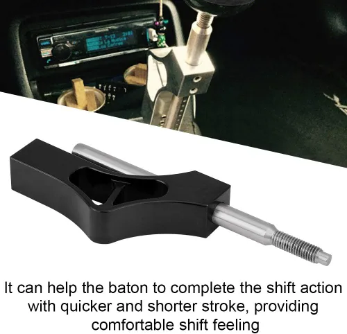 Vista 2 de Fydun Extensión de palanca de altura ajustable de acero inoxidable para automóvil para perilla de cambio manual (negro)