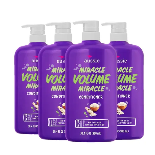 Vista 9 de Aussie Miracle Volume Champú, sin parabenos, voluminizante, 30.4 onzas, paquete de 4