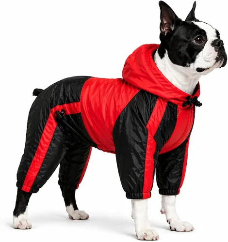 Vista 35 de Ropa para mascotas, abrigo impermeable de nailon para mascotas, chaqueta de lluvia adorable con capucha perfecta para razas de perros pequeños, Verde