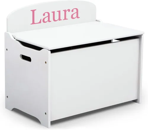 Vista 5 de Delta Children Caja de juguetes personalizada MySize Deluxe, Bianca White